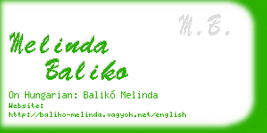melinda baliko business card