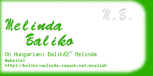 melinda baliko business card
